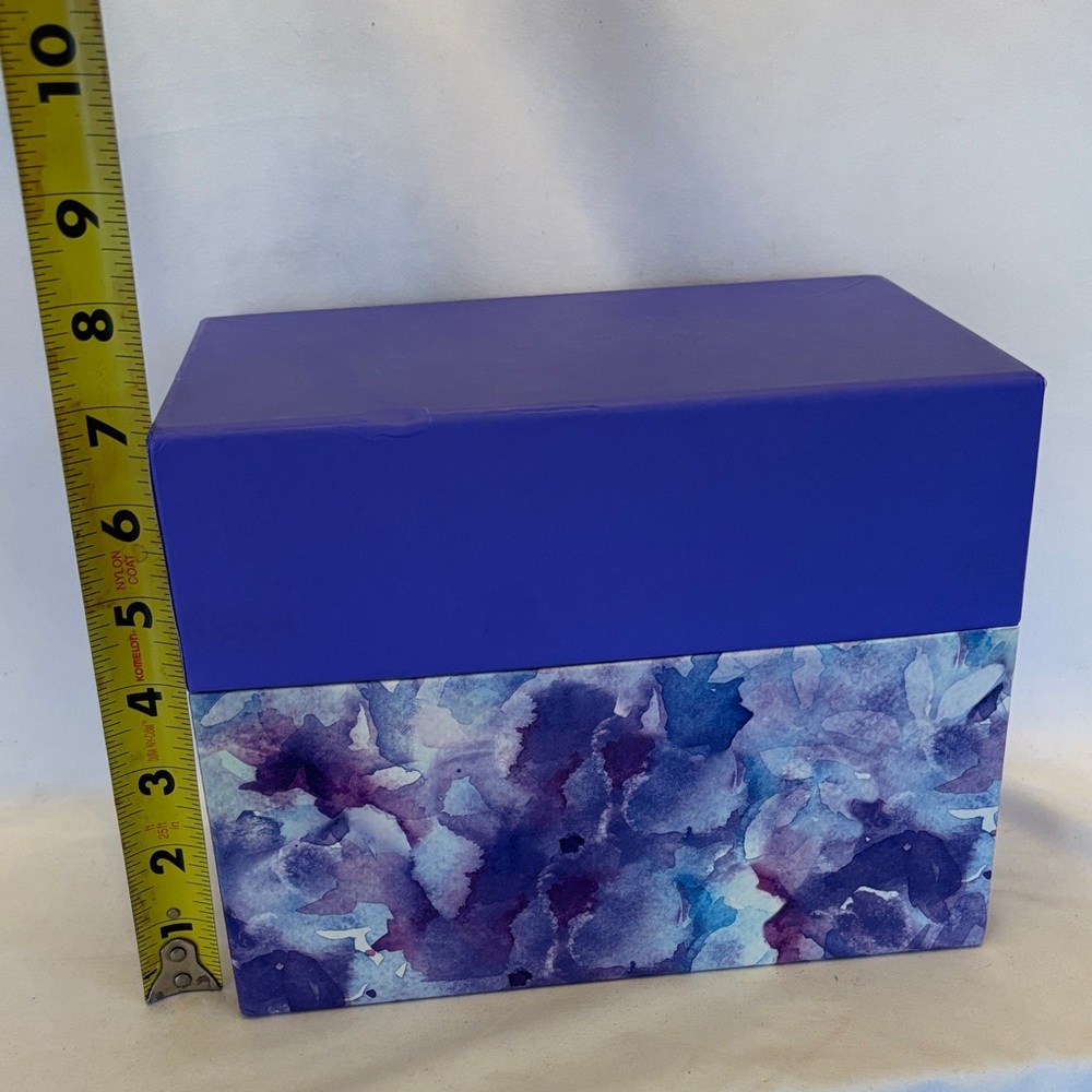 PURPLE & FLORAL BOX CARDS ORGANIZER - Picture 6 of 12